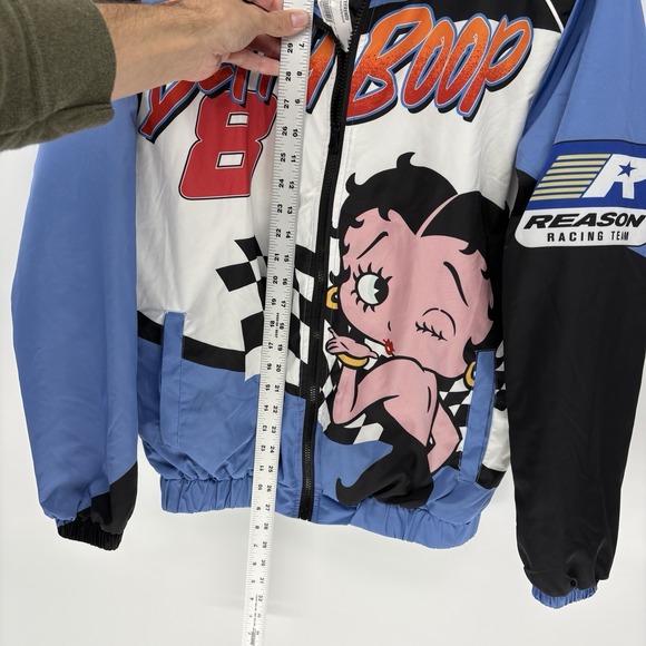 New With Tags Reason Betty Boop Racing Windbreaker Jacket Women Large 2024 - Picture 5 of 9